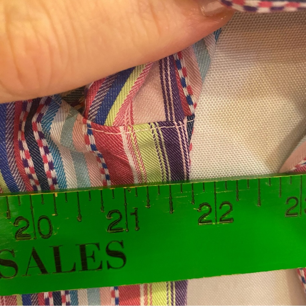 NWOT Women’s Foxcroft Multi Stripe Casual Button Down Long Sleeve Shirt Sz 14 - Picture 12 of 13